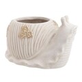 Ghiveci Snail, InArt, ceramica, 27x16x15, alb/auriu