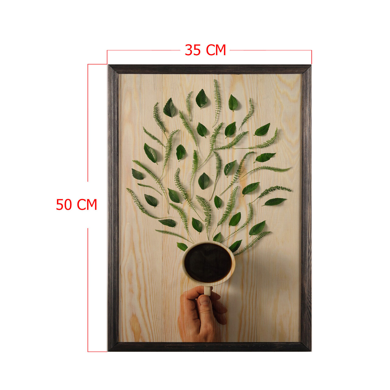 Tablou decorativ, Coffee Tree, Lemn, Lemn, Multicolor