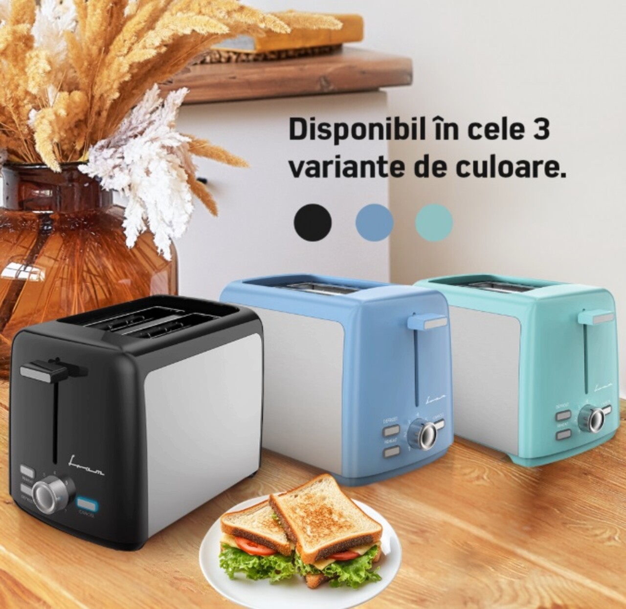 Prajitor de paine Fram, 800W, albastru/argintiu