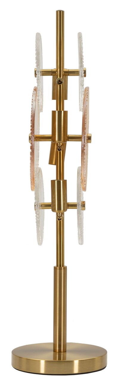 Lampa de masa Osaka, Mauro Ferretti, 4 x E14, 40W, 20x18x66 cm, fier/sticla, auriu/maro/transparent