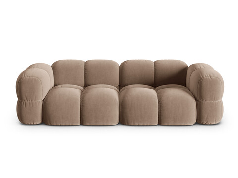 Canapea 4 locuri, Loretto, Cosmopolitan Design, 250x100x68 cm, catifea, bej inchis