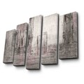 Set 5 tablouri decorative, 5PATK-219, Canvas, 19 x 70 cm, Multicolor
