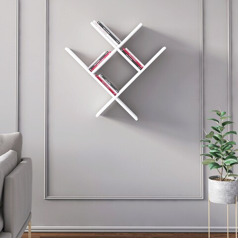 Raft de perete, minima, valle, 75x78x22 cm, alb