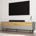 Comoda TV, Inarch, Sign, Gri / Stejar