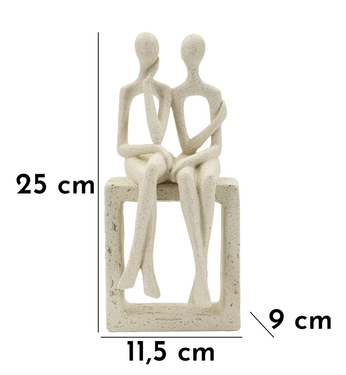 Figurina /sculptura decorativa Stons Couple, Mauro Ferretti, 11.5x9x25 cm, polirasina, crem - 1 | YEO