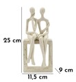 Figurina /sculptura decorativa Stons Couple, Mauro Ferretti, 11.5x9x25 cm, polirasina, crem