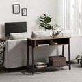 Consola Industrial, Vasagle, 100 x 35 x 80 cm, fier/PAL, maro rustic