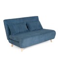 Canapea extensibila 2 locuri Solace, Homla, 140x91x84 cm, MDF/catifea din poliester, albastru