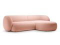 Coltar dreapta 3 locuri, Kate, Micadoni, 285x176x76 cm, catifea, roz