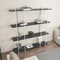 Corp biblioteca, Zena Home, Moss, 160x180x29.6 cm, PAL, Alb/Negru