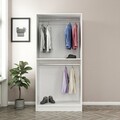 Dulap pentru haine, Minerva, Kale Glass Black, 90x210x52 cm, PAL, Alb/Negru