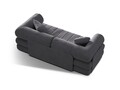 Canapea extensibila 3 locuri, Kemi, Cosmopolitan Design, 206x95x70 cm, catifea, gri inchis