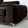 Coltar extensibil stanga 3 locuri ELTAP, LT-22NU, Grayson, 278x205x92 cm, lemn/poliester, maro inchis