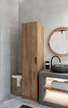 Dulap pentru haine, Miwood, Yaman 1 Door, 40x182x47 cm, PAL, Maro