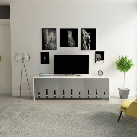 Comoda tv, avva home, diseps, 150x49.1x29.5 cm, antracit/alb