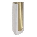 Vaza decorativa Gold, InArt, 14x9x33 cm, ceramica, alb/auriu