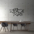 Decoratiune de perete, World Map 8, Metal, Dimensiune: 118 x 68 cm, Negru