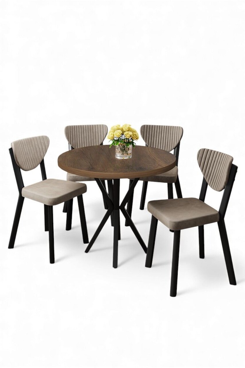 Set masă și scaune (5 bucăți), Hanah Home, Agnes, Baroc / Cappuccino - view 2