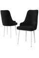 Set scaune 2 piese, Charlotte, Trex, Alb/Negru