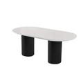 Masa, Nmobb, LI, 200x77x100 cm, 100% MDF VOPSIT/LACUIT, Alb/Negru
