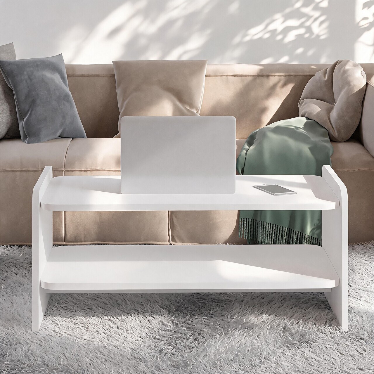 Masuta de cafea, Hanah Home, Amon, Alb — imaginea 2