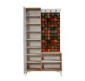 Dulap cu pantofar, cuier si oglinda Inci 723, Vella, 100x36x190 cm, multicolor