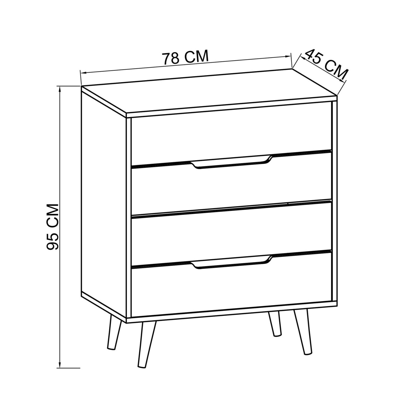 Dulap, Hanah Home, Flora, 78x95x45 cm, PAL, Stejar antracit / safir