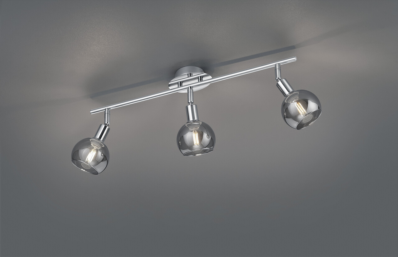 Plafoniera Brest, RL, 58x9x20.5 cm, 15W, 3x E14, metal, argintiu