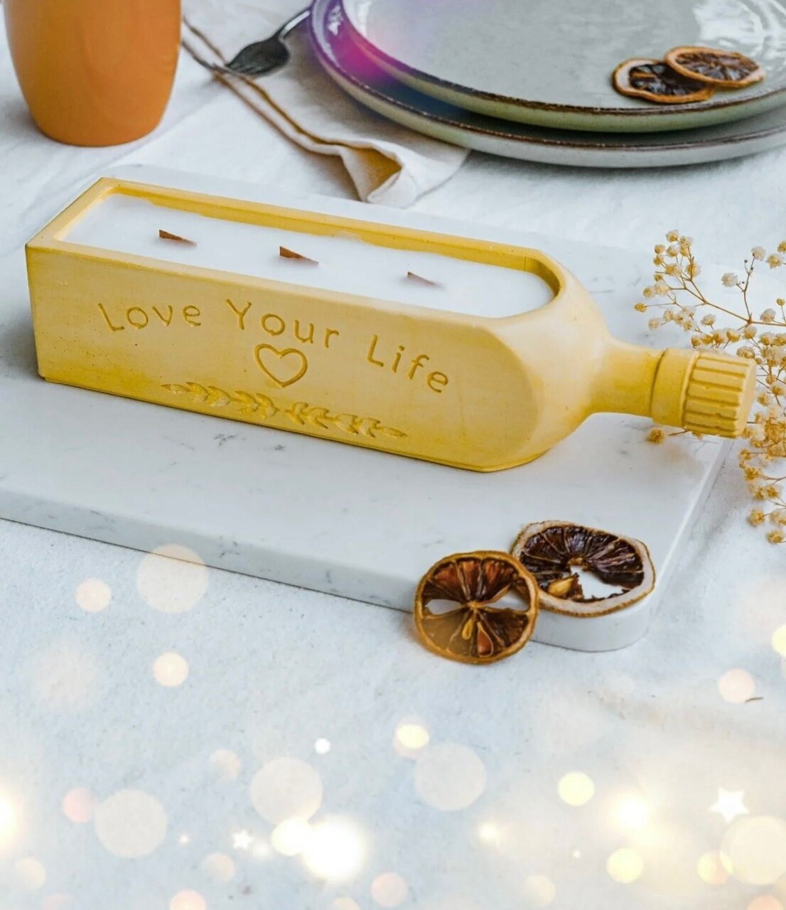 Lumanare, Ers1236, 25x6.5 cm, Galben - imagine 2