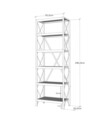Corp biblioteca, Kalune Design, Suadiye, 50x180x30 cm, PAL, Alb/Negru