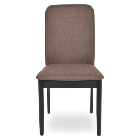 Scaun dining tapitat, Erica, 49 x 50 x 90 cm, lemn/stofa, maro/negru