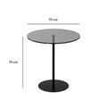 Masa de colt, Neostill, Chill-Out, 50 x 50 x 50 cm, sticla temperata/metal, negru/gri inchis