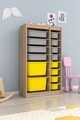 Dulap multifunctional, Estella, Montana Xs 2D4N8U, Gri Sonomo / Galben