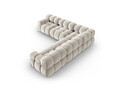 Coltar simetric 5 locuri, Bellis-51, Micadoni Home, 282x282x70 cm, catifea, bej inchis