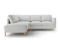 Coltar stanga 4 locuri, Eden, Micadoni, 267x234x90 cm, tesatura structurata, gri deschis melanj