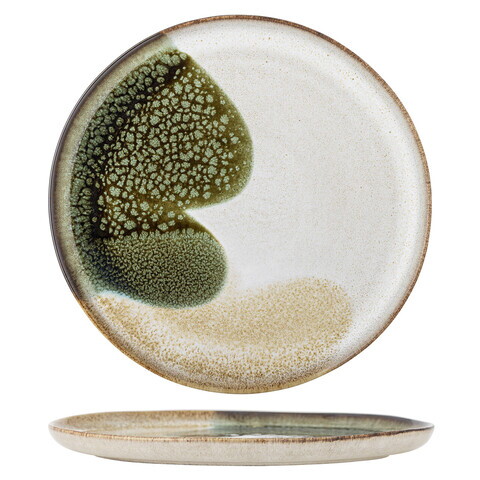Farfurie intinsa, Bloomingville, Jules, 28.5x2 cm, ceramica, verde