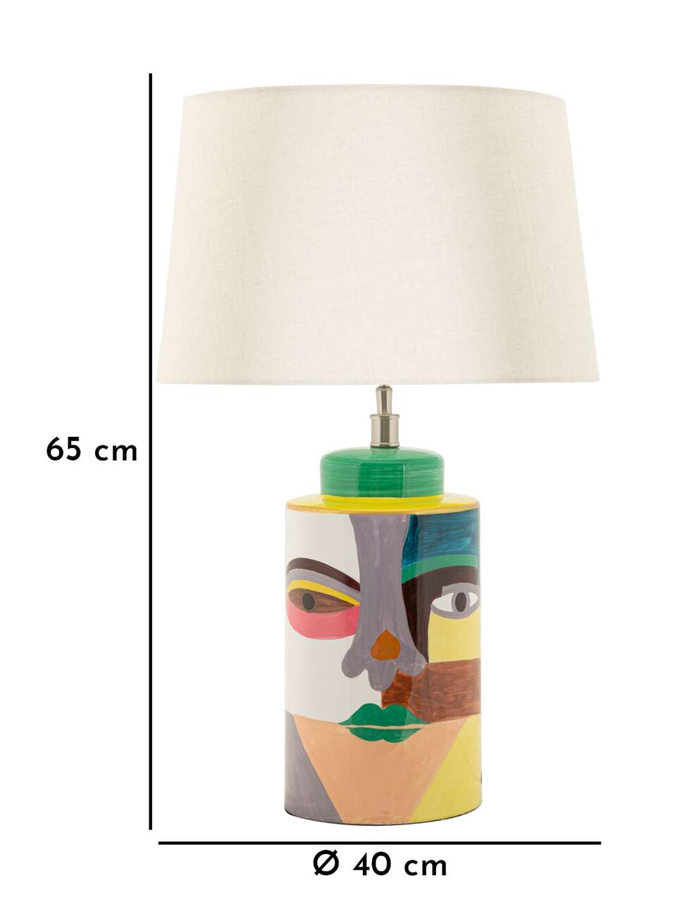 Lampa de masa Piccassy, Mauro Ferretti, 1 x E27, 40W, 40x65 cm, ceramica/fier/textil, multicolor - 1 | YEO