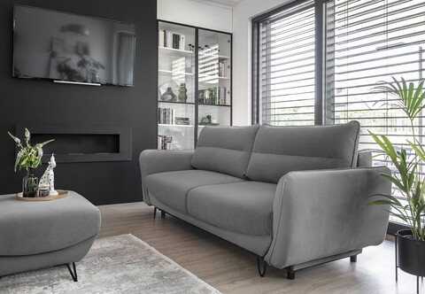 Canapea extensibila 4 locuri ELTAP, SO-SIL-04VE, Silva, 236x95x90 cm, lemn/poliester, gri