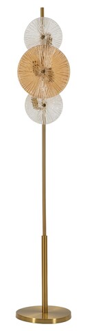 Lampadar Osaka, Mauro Ferretti, 4 x E14, 40W, 30x30x164 cm, fier/sticla, auriu/maro/transparent
