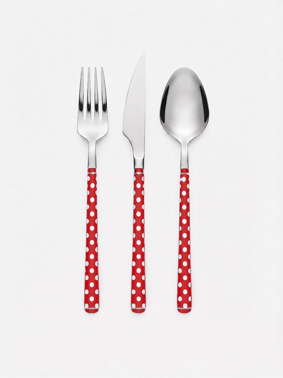 Set tacamuri, Hermia, 645DRM1259, Grosimea cuțitului: 3 mm, Argintiu / Roșu — imaginea 2