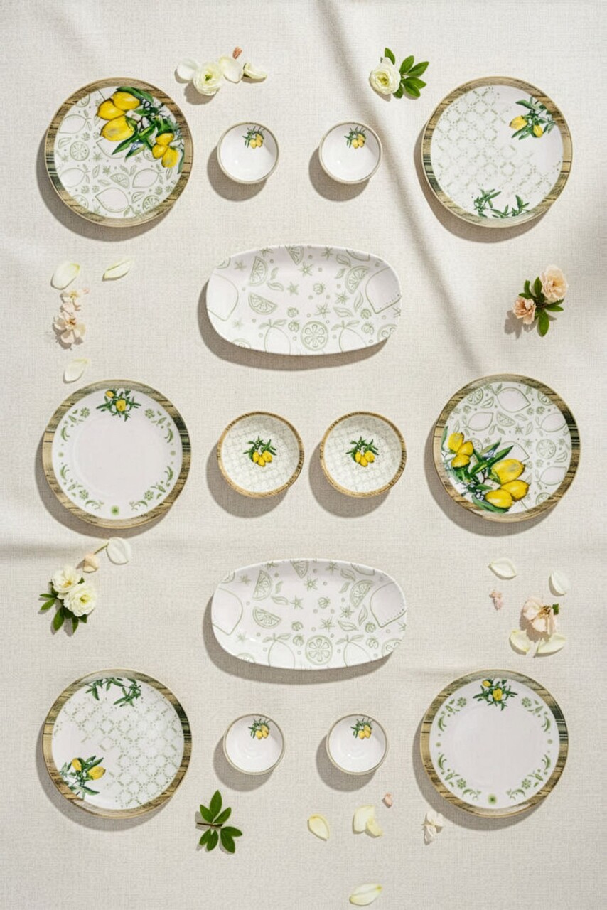 Set de mic dejun, Hermia, 126MBM1402,  Bol: 13 x 13 x 4 cm (2 bucăți), White / Green / Yellow - view 4