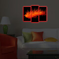 Set 3 tablouri decorative cu lumina LED, 3PATDACT-19, 20 x 39 cm, 2 piese, Multicolor
