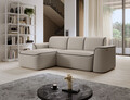 Coltar stanga 4 locuri ELTAP, Ume, 287x190x88 cm, lemn/poliester, bej/maro inchis