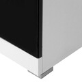 Mobilier living cu LED, 4 piese, Pamela, 284 x 40 x 195 cm, PAL/sticla, alb/negru