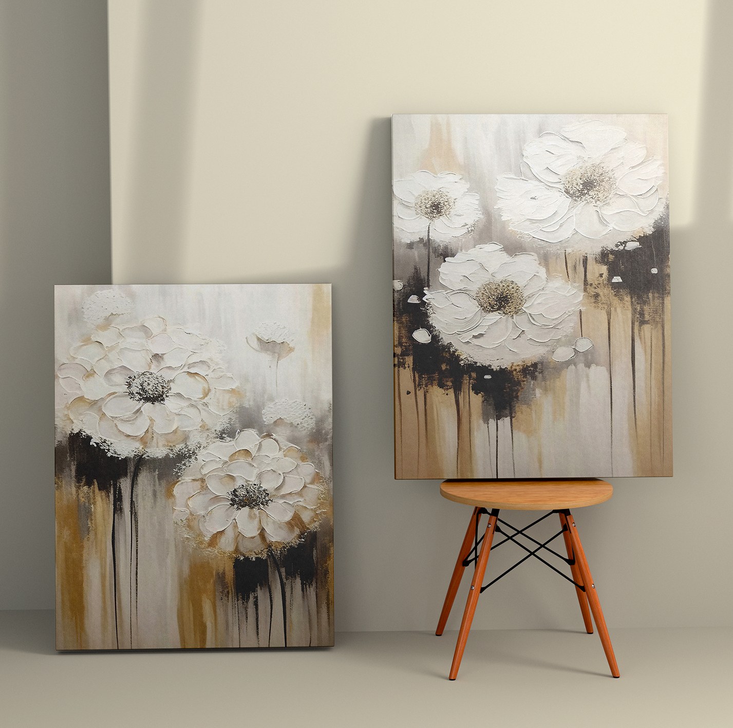 Tablou decorativ, 2KNV4239, Canvas, Lemn, Multicolor