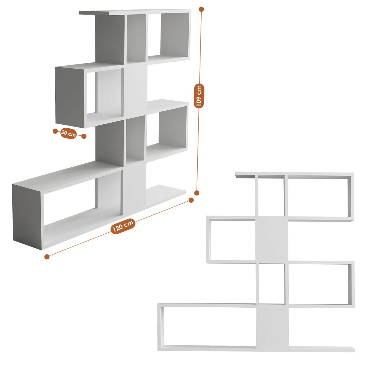 Corp biblioteca, Elegance, Karlin, 120x109x20 cm, Alb