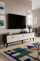 Comoda TV, Hanah Home, Demet, 180x53x30 cm, Antracit / Travertin