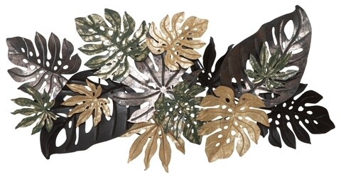 Decoratiune de perete 3D Antique Leaf, Mauro Ferretti, 133×67 cm, fier