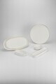 Set de mic dejun, Hermia, 208PEK1115, Portelan, Platou cu măsline: 25 cm (2 bucăți), Crem / Aur