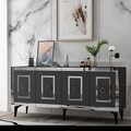 Consola, Olivia, Karya, 150x40x79 cm, PAL , Antracit / Argintiu